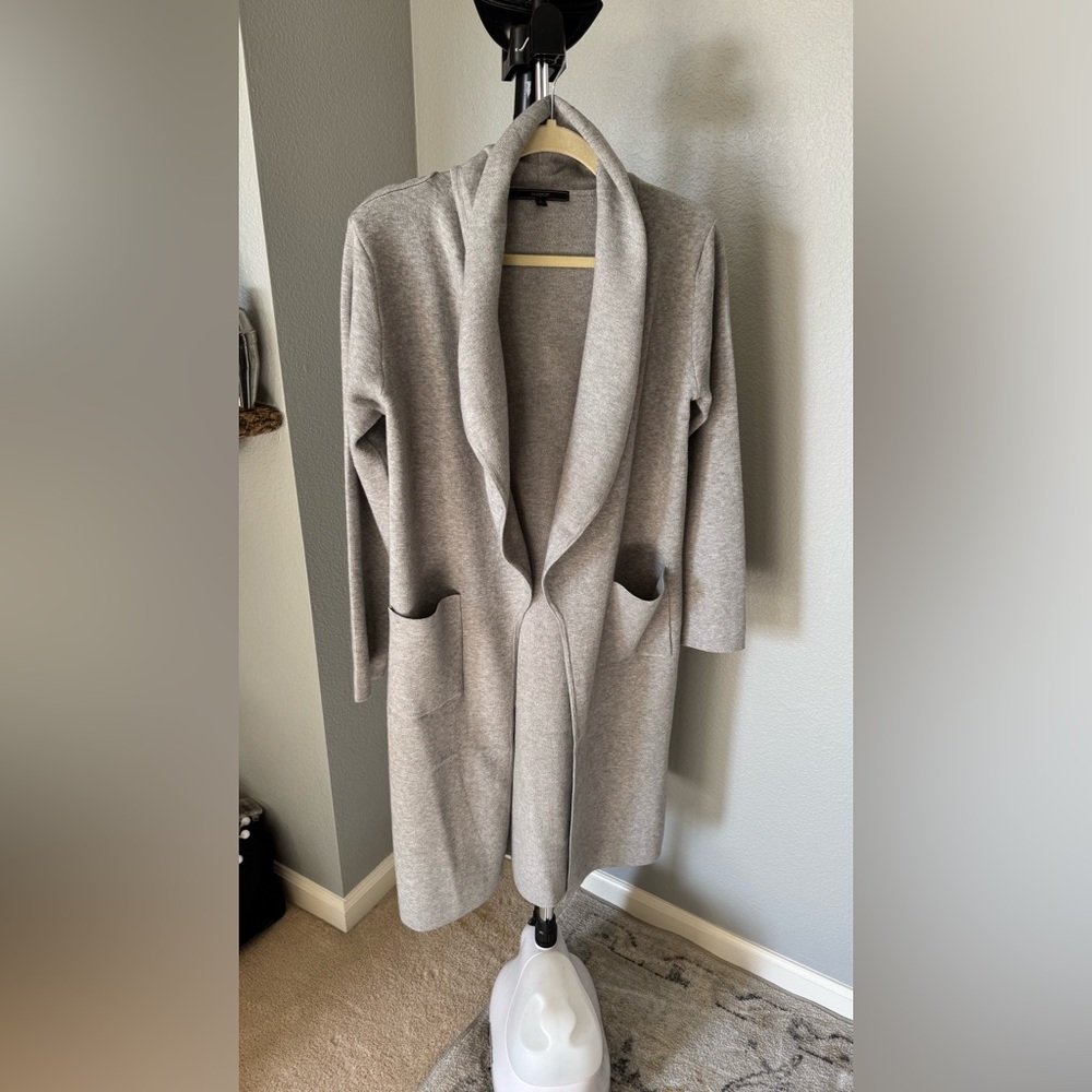 Cozy Gray Open Front Cardigan